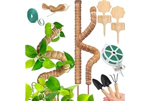 NUYOAH Słup totemowy z włókna kokosowego 70 cm wschodzące rośliny pnące składane kij piżmo wsparcie monstera rośliny domowe do winorośli pnące rośliny pieniądze trawa i monstera 2 sztuki (a)