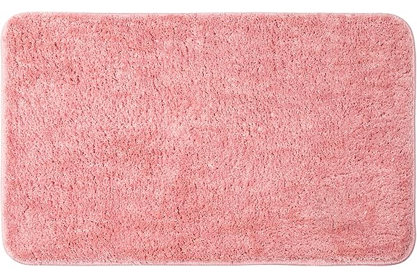 MIULEE Tapis Salle de Bain Tapis d'Entrée Tapis de Douche Antidérapant Tabis Absorbant Tapis Moelleux Microfibre WC Toilette Baignoire Sortie Cuisine Salon Chambre Rose 40x60cm