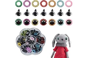 YCZCHE14 Ojos de Plastic con Arandelas 70 Piezas Ojos de Muñecas Artesanales Ojos de Seguridad de Plástico Ojos Redondos Para Muñecas para DIY Manualidades Juguetes de Ganchillo Animales de Peluche, 10 mm