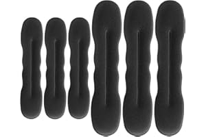HOTOP 6 Stück Hair Bun Maker Upgraded Haarhalter Schwamm Clips Haar Styling Donut Brötchen Haar Twist Lockenwickler Donut Tools, 3 Große und 3 Kleine (Schwarz)