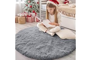 Homaxy Mjuk halkfri och maskintvättbar matta med hög lugg, för vardagsrum, mjuk och tjock sovrumsmatta för barnrum, 120 cm, r