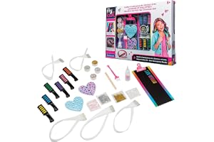 Lexibook, Hårförlängningsstudio deluxe, CRSS11 | Studio för färgade hårförlängningar – deluxe-utgåva, rosa blå orange grön gul