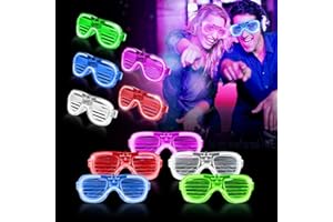 Mossoko Neon Party Glasses - LED Light Up Glasses Glow for Birthday Festival Wedding Club 80s Dance Rave Disco Flashing Party Supplies Favors Novelty Props