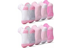 KOWAYI Chaussettes Antidérapantes Enfants Garçon Fille Bébé Basses Hautes Coton Socquettes Lot de 5
