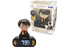 LEXIBOOK Despertador Harry Potter con Pantalla LCD Digital y luz de Noche integrada, Color Negro