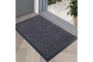 GULLAMBO Doormat Indoor inside door mat - Washable Door Mat indoor, Floor & Kitchen Mats – Large Non-Slip, Dirt Trapper Absorbent Front entrance Door Matts - 40x60cm (Anthracite)