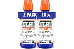 TheraBreath Healthy Gums Periodontist Formulated 24-Hour Oral Rinse with CPC, Clean Mint, 16 Ounce (Pack of 2)