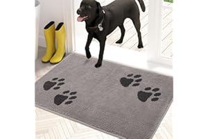 PURRUGS Dirt Trapper Doormat 60 x 90 cm, Non-Skid/Slip Machine Washable Entrance Rug, Shoes Scraper, Dog Door Mat, Super Absorbent Welcome mat for Muddy Wet Shoes and Paws