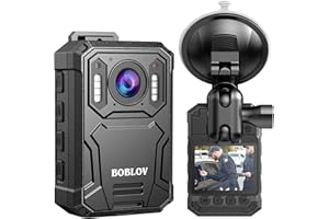 BOBLOV KJ23PRO 2K-Körperkamera, integrierte 256 GB Body Cams mit Nachtsicht, 4000-mAh-Akku für 15 Stunden kontinuierliche Aufnahme, IP66, für Strafverfolgung, Sicherheit