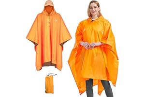 UNIQUEBELLA Regenponcho Leicht 3 in 1 Mehrzweck Poncho,Regenjacke Regenmantel Wasserdicht mit Kapuze - Wiederverwendbar Camping Zelt Campingdecke für Damen/Herren Outdoor