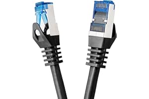 ‎BIGTEC BIGtec 10m CAT.7 LAN Ethernet Kabel Netzwerkkabel Patchkabel Gigabit Patch DSL schwarz Kupferkabel doppelt geschirmt RJ45 Stecker Cat7 S/FTP PIMF kompatibel PS5 Netzwerk Switch DSL Router Modem