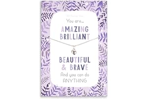 MANTA MAKES Sterling silver heart necklace for friend | you are Amazing inspirational gift | sentimental self care get well gift for cheer up women | present birthday or christmas uk | her girls woman