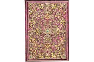 Paperblanks Agenda 12 mois, à couverture souple 2025, avec motif diamant et inscription « Jubilé du trône » - Midi - Horizontal - Fermeture par bande élastique