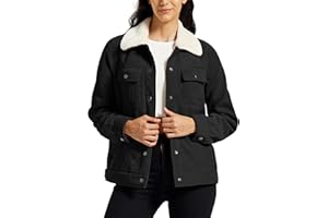 MoFiz Veste Polaire Femme Doublée en sherpa Blouson Hiver Chaud Vestes en Velours Côtelé à Boutons élégant décontracté et Poches