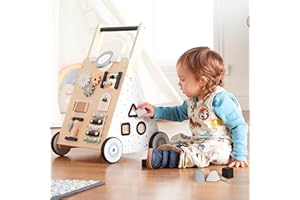 Haus Projekt Scandi Carrello Primi Passi, Girello di Legno per Bambini, Carrellino Primi Passi Legno, Giocattoli in Legno, Giocattoli per Bambini 1 anno, Regali di Primo Compleanno per Bambini