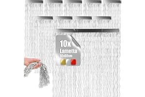 com-four® 10x Espumillón – guirnaldas Plateadas 50 cm – Decoración navideña Brillante – Adornos Festivos para árbol de Navidad y Celebraciones