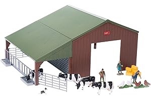 Britains Tomy Figurines de Collection, Hangar de Ferme et Figurines d'animaux pour Adultes 43139A1, Modèle à l'Echelle 1/32, Réplique Adaptée aux Enfants de 3 Ans+, Multicolore