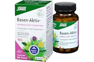 ‎SALUS Salus Basen-Aktiv Mineralstoff-Kräuterextrakt-Tabletten – Für Säure-Basen-Balance - Zink, Magnesium, Calcium und Kalium – Kräuter wie Mariendistel, Artischocke und Löwenzahn – Vegan – 100 St.