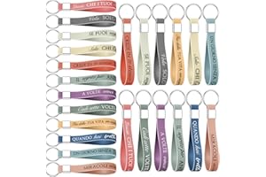 Sinmoe 12 Pezzi Regalo Compleanno Natale Portachiavi Motivazionale Italiano Braccialetti in Silicone Oggetti Positivi Gadget Festa per Invitati Dipendenti Adulti Adolescenti