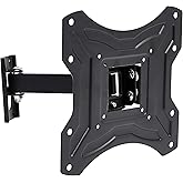 Amazon Basics Essentials Swivel and Tilt Single Arm TV Wall Mount for 23-50" TVs - Black