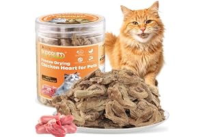 Frystorkade kycklinghjärtan snacks för katter och hundar, 100 g krispigt kattmellanmål med kyckling och kattgodis