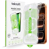 Teknoft iPhone 17 Pro i&ccedil;in Kolay Kurulum Kitli Takılırken Camın Altında Kesinlikle Toz Bırakmayan Ekstra G&uuml;&ccedil;lendirilmiş Tam K