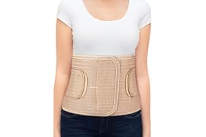 ORTONYX Ergonomic 9.5" Abdominal Binder - Postpartum Postoperative Wrap - Abdomen Hernia Support Belt for Men and Women - XXL (42"-48") Beige