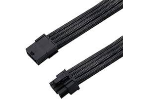 EZDIY-FAB Sleeved Cable PCIE 6+2 Pin - Cable Extension for Power Supply- Black