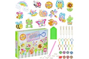 Wasarmir 15 PCS Tier Diamant Painting Kinder Set, 5D DIY Diamond Painting Anhänger Set, Dekorative Diamond Schlüsselanhänger Kits mit Zubehör, Glitter Kunst und Handwerk für Jungen Mädchen
