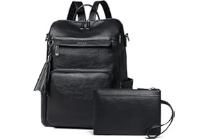 Shrrie Vegan Leather Laptop Backpack for Women 15.6 inch Work Backpack Fashion Travel Backpack Purse for Business College