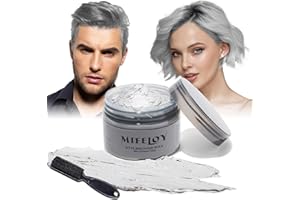 MIFELOY 4.23 oz colorant colorant temporaire pour cheveux coiffure pour hommes brosse pour cheveux crème instantanée boue crème naturelle pour cheveux fête (Gris)
