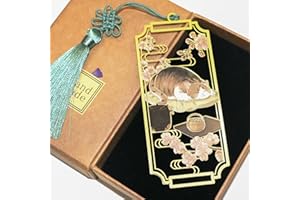 HEYMILA Marque Page en Métal avec Chat, Cadeau D'anniversaire pour les Femmes et les Amateurs de Marque-Pages, les Enseignants et les Étudiants, Marque-Page Cadeau pour le Club de Lecture - Rose