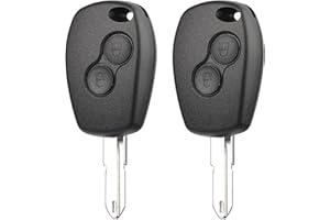 Betterher Lot de 2 Coque Cle pour Dacia Duster Logan Logdy Sandero - Plip clé télécommande 2-Boutons Lame Compatible avec Lame étroite Rainure Modèle,Emplacement Pile