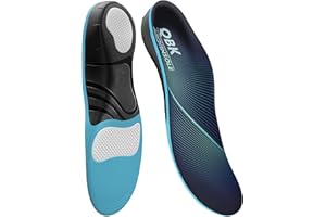 QBK Plantillas Fascitis Plantar, Plantillas Pies Cavos, Adecuadas para Personas con un Peso Superior a 220 Libras, para Pie Plano, Dolor en el Arco y Talón, Talla M