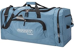 MONZANA® Sporttasche & Reisetasche mit Schuh & Nassfach 90Liter 65x32x33cm Tragegurt Seitenfach Wasserabweisend Weekender Fitness Duffle GMY Bag Blau