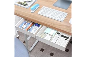 MUOIVG Schublade unter Schreibtisch, Schreibtisch Organizer, 2 Stück Schubladen Organizer Aufbewahrungsbox, Selbstklebende Schubladen Organizer für Büro Tisch Schminktisch Versteckte Schubladenbox