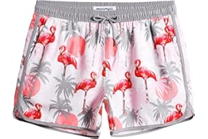 MaaMgic Mens 5" Short 70s 80s 90s Vintage Swim Trunks Quick Dry Bathing Suits Swimming Shorts Swimsuits Board Shorts