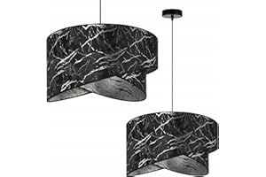 LIGHT HOME LH Light-Home Milan Abat Jour Suspension Luminaire Lustre Industriel - Moderne Abat Jour Plafond pour Chambre Salon et Cuisine - en Metal - Noir et argent