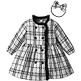 Awxoder Baby Girl Dress Ruffle Long Sleeve Dresses Ribbed Knit Dress Plaid Skirt Toddler Baby Girl Outfits