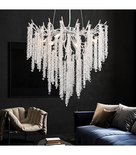 Lampadario Cristallo Moderno Oro - Per Sala Da Pranzo E Cucina Con Isola, Lampada Soffitto A LED