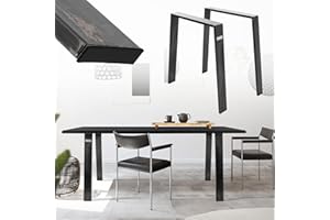 ML DESIGN MODERN LIVING ML-Design Jeu 2X Pieds de Table Loft 75x72 cm, Profil 8x2 cm, Acier Inoxydable, Design Industriel Vintage, Forme en U, Piètement de Table Scandic, Profilé Carré, Patins de Table Basse et de Banquette