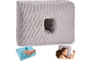 ODOXIA Poduszka do przekłuwania, miękka poduszka w kształcie pączka dla osób śpiących na boku, do spania z kolczykami lub słuchawkami, pączek z otworem, łagodzi ból uszu, ciśnienie w uszach i CNH