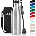 Milu Stainless Steel Drinking Bottle 350ml, 500ml, 750ml, 1L, 1,5L - Thermo Bottle, Insulated Water Bottle, Leak Proof Insulated Bottle Double Walled, Carbonated (Stainless Steel, 500ml)