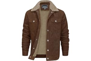 EKLENTSON Men's Corduroy Jackets Cotton Sherpa Fleece Lining Trucker Coat Winter Thermal Lapel Collar Jacket with 5 Pockets