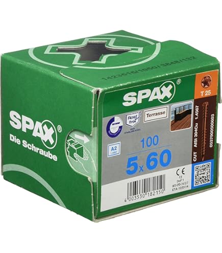 Viti Per Terrazze Spax Bold 5.0x56mm - Acciaio Inox A2, Confezione Da 100, T-STAR Plus - Foto 8