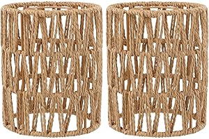 SUCHOOW Handwoven Rattan Lampshade - Boho Lampshade,Replacement Lampshade for Pendant Lights,Wall Sconces,Lampshades Ø 12cm for Floor Lamps - Natural Rattan Light Cover for Living Room,Bedroom (1)