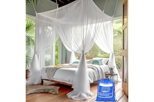 VEVOQIM Moskitonetz Doppelbett und Einzelbett - 1.9 m x 2.1 m x 2.4 m Moskitonetze für Doppelbett und Einzel Bett Mückenschutz Moskitonetz Reise Hause Angemessen für den Innen-und Außenbereich