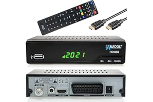 Anadol Sat Receiver HD 888 Mini HDTV numérique pour télévision par Satellite - PVR, Timeshift, HDMI, Connexion SCART, USB, Fonction de Lecteur multimédia coaxial S/PDIF + Cable HDMI