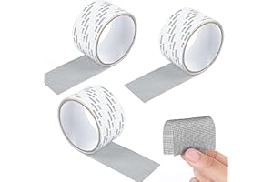 Baroce Nastro Ripara Zanzariere, 5cmx2m Ripara Zanzariere Adesivo Invisibile,Facile da Tagliare e Incollare, Per Ripara Zanzariera e Finestre, Essenziale Nastro Adesivo per Zanzariere Grigio