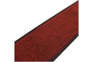 SrS Rugs® Sydney Long Carpet Runner - Heavy-Duty - Stain-Resistant - Absorbent - Non-Slip Rubber Backed - Strong - Industrial Grade - Tough Mat for Hall and Stairs (Red, Length: 10' (80 x 305 cm))